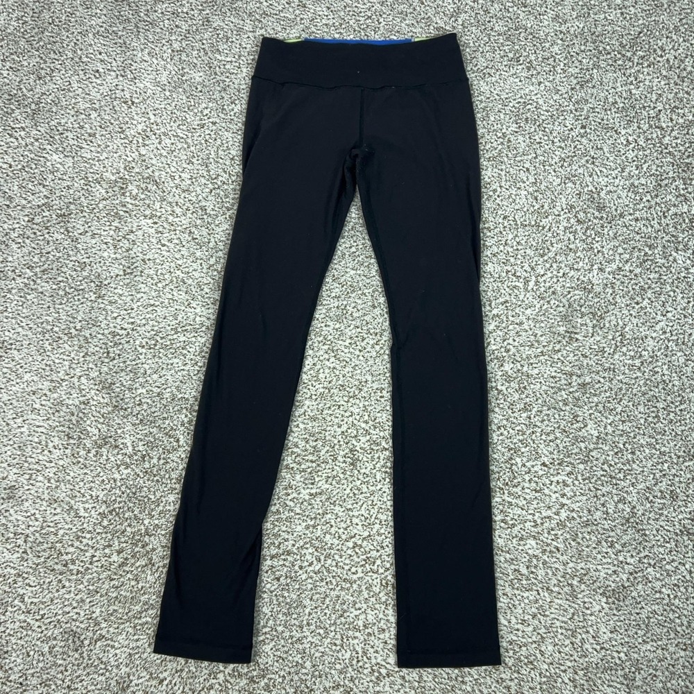 Lululemon Pants Womens 6 Black Ankle Leggings Yoga Gym Workout Logo Sports